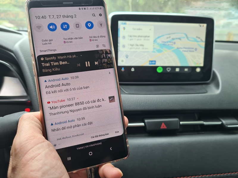 Tính năng Androi Auto đưa Google Maps lên DVD xe Mazda 2