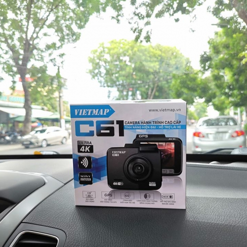 VIETMAP C61 Ghi hình Ultra HD. Cảnh Báo Tốc Độ Giới Hạn. 11 Camera hành trình C61 Vietmap giá rẻ nhất