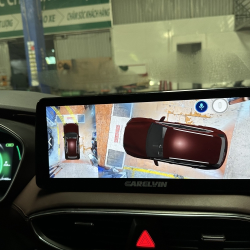 Màn hình và camera 360 trên Hyundai Santafe 2018-2021