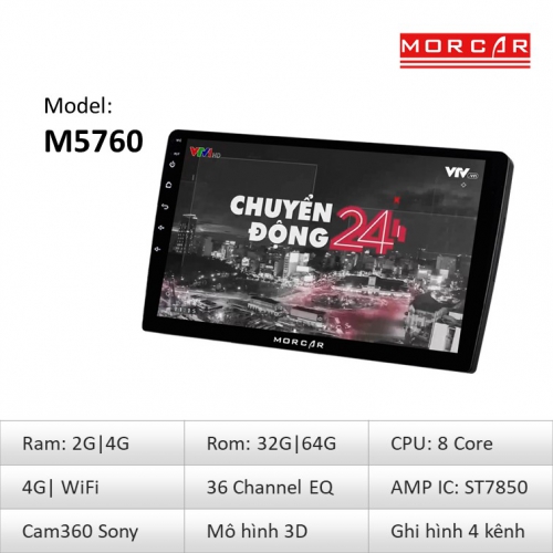 He thong man hinh Android Morcar M5760 va camera 360 sony 6