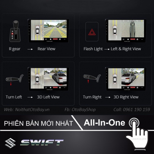 Hệ Thống Màn Hình Android & Camera 360 Cho Swift 2018-2021 22 Man Hinh Android Va Camera 360 Cho Swift 2018 2021 2