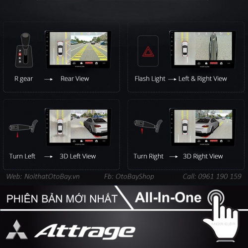 Hệ Thống Màn Hình Android & Camera 360 Cho Xe Attrage 2012-2020 22 Man Hinh Android Va Camera 360 Cho xe Attrage 2012 2020 2