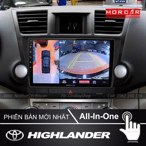 Hệ Thống Màn Hình Android & Camera 360 Cho Highlander 2009-2014 21 Man Hinh Android Va Camera 360 Cho xe Highlander 2009 2014 4
