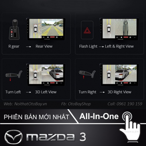 Hệ Thống Màn Hình Android & Camera 360 Cho Xe Mazda 3 2015-2019 24 Man Hinh Android Va Camera 360 Cho xe Mazda 3 2015 2019 2
