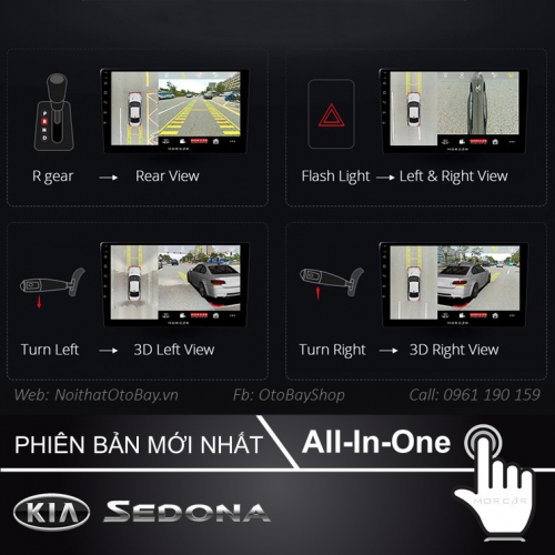 Màn hình ô tô morcar kết nối với hệ thống Camera 360 hỗ trợ lái xe an toàn