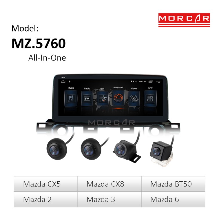 Màn Hình Mazda Morcar MZ5760 tích hợp Camera 360 Sony
