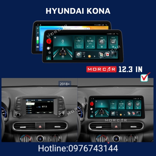 Màn hình Android 12,3 inches Hyundai Kona