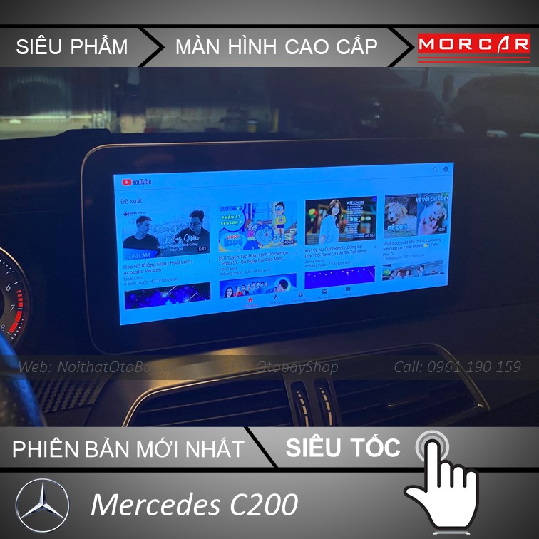 Màn hình cho Mercedes C200 - YouTube