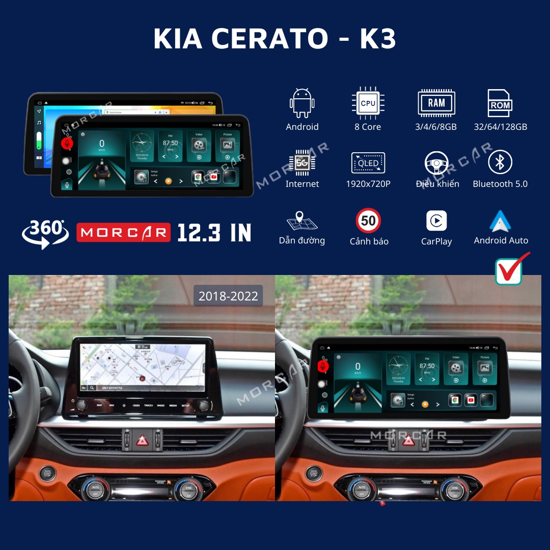 Màn hình Android Kia K3 mới nhất