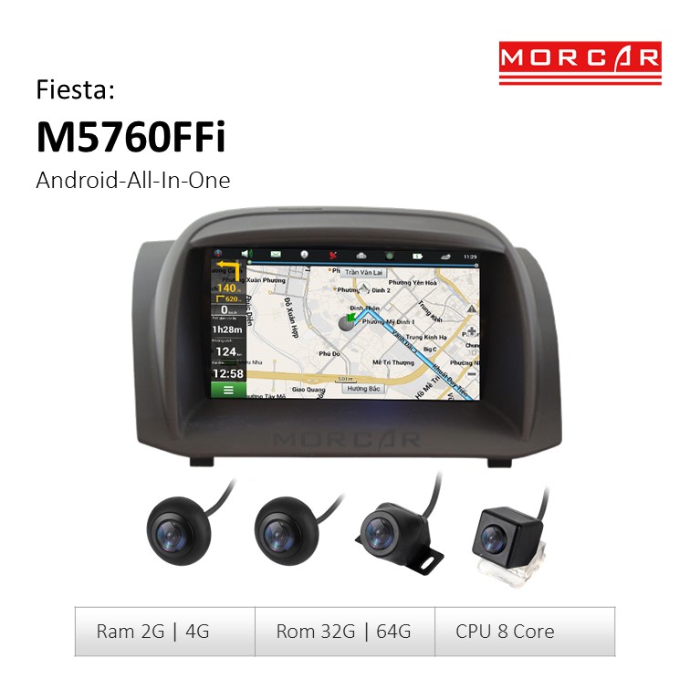 Màn hình android Fiesta Morcar M5760FFi - Dẫn đường và cảnh báo tốc độ