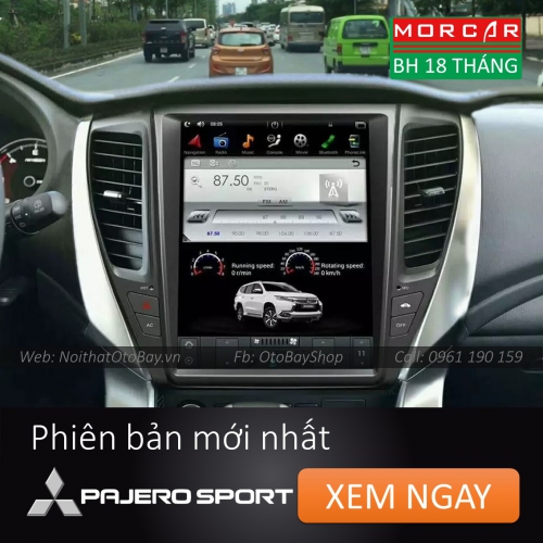 Man hinh android Tesla Morcar cho Mitsubishi Pajero Sport 2016 2019