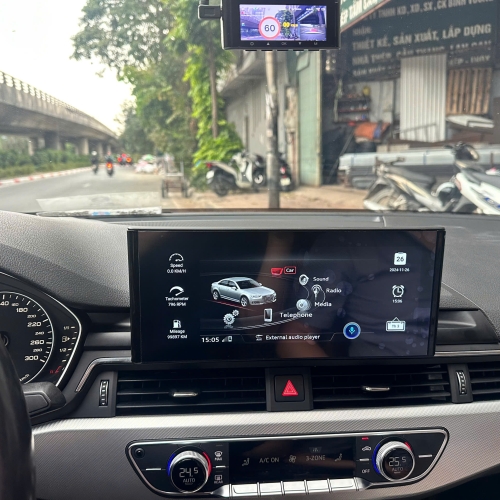 Màn hình Android nguyên khối theo xe Audi A4 giữ nguyên bản hệ điều hành