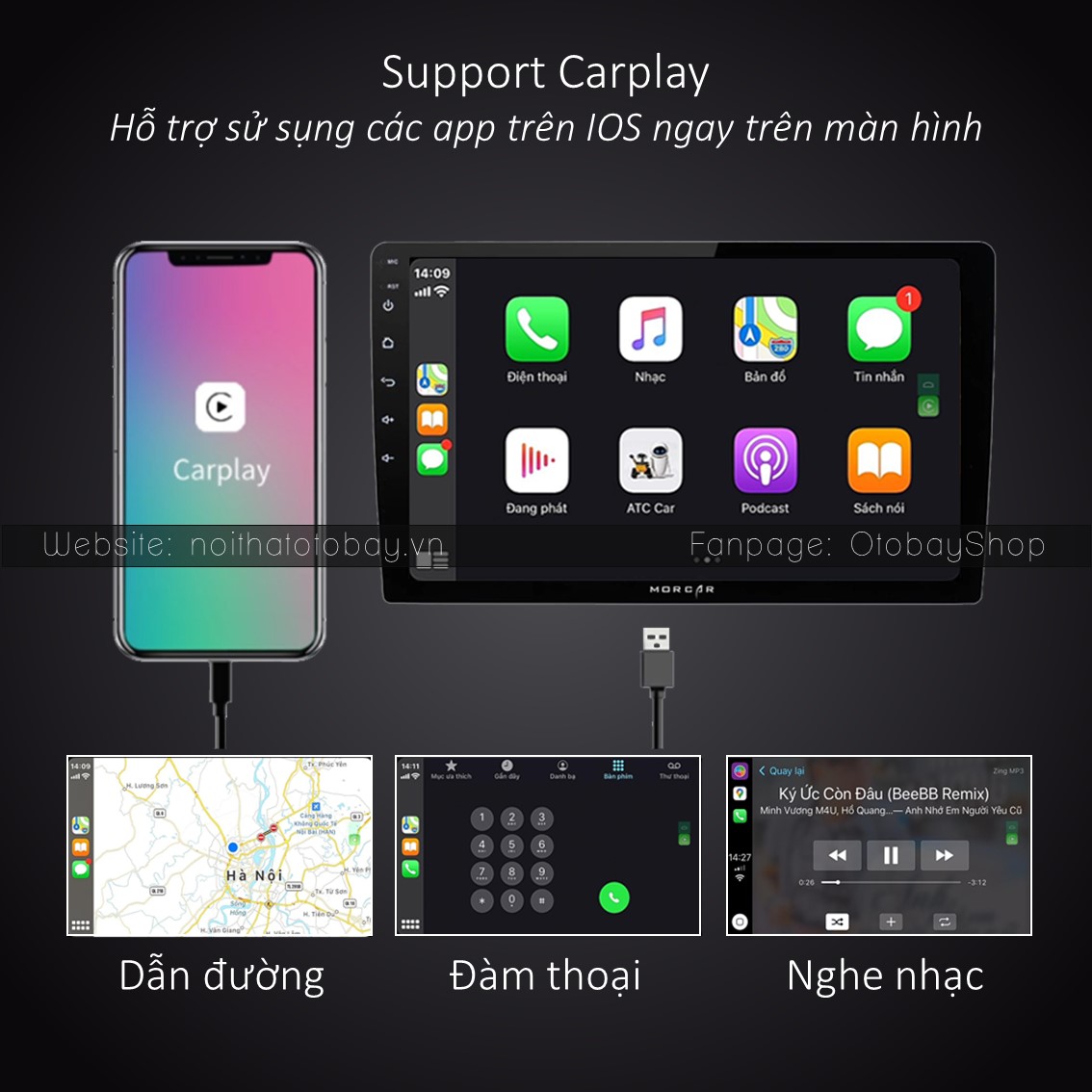 Màn Hình Android Chevrolet Aveo 2006-2012 63 Morcar Tich hop carplay ket noi voi dien thoai