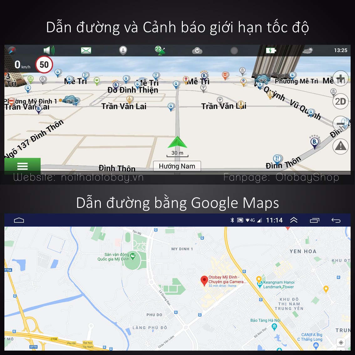 Màn Hình Android Mazda BT50 2014-2019 (10.25") 28 Morcar dan duong gps canh bao toc do
