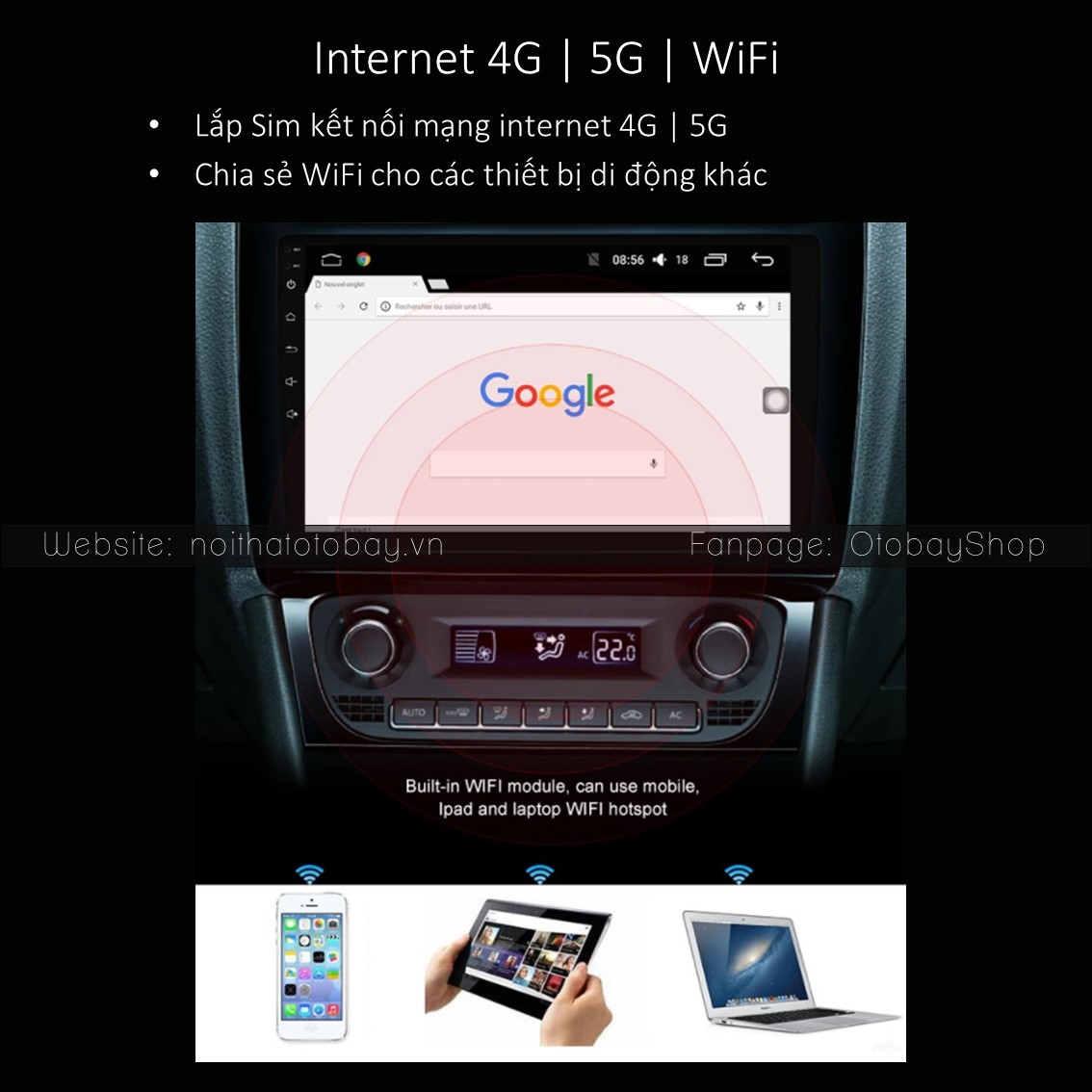 Màn Hình Android Chevrolet Aveo 2006-2012 61 Morcar ket noi internet 3g 4g 5g wifi