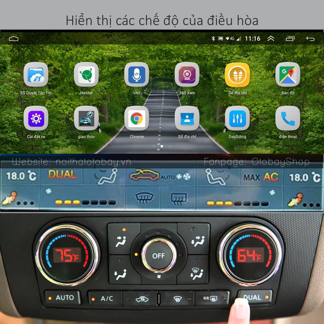 Màn Hình Android Mazda BT50 2014-2019 (10.25") 27 Morcar tich hop hien thi dieu hoa