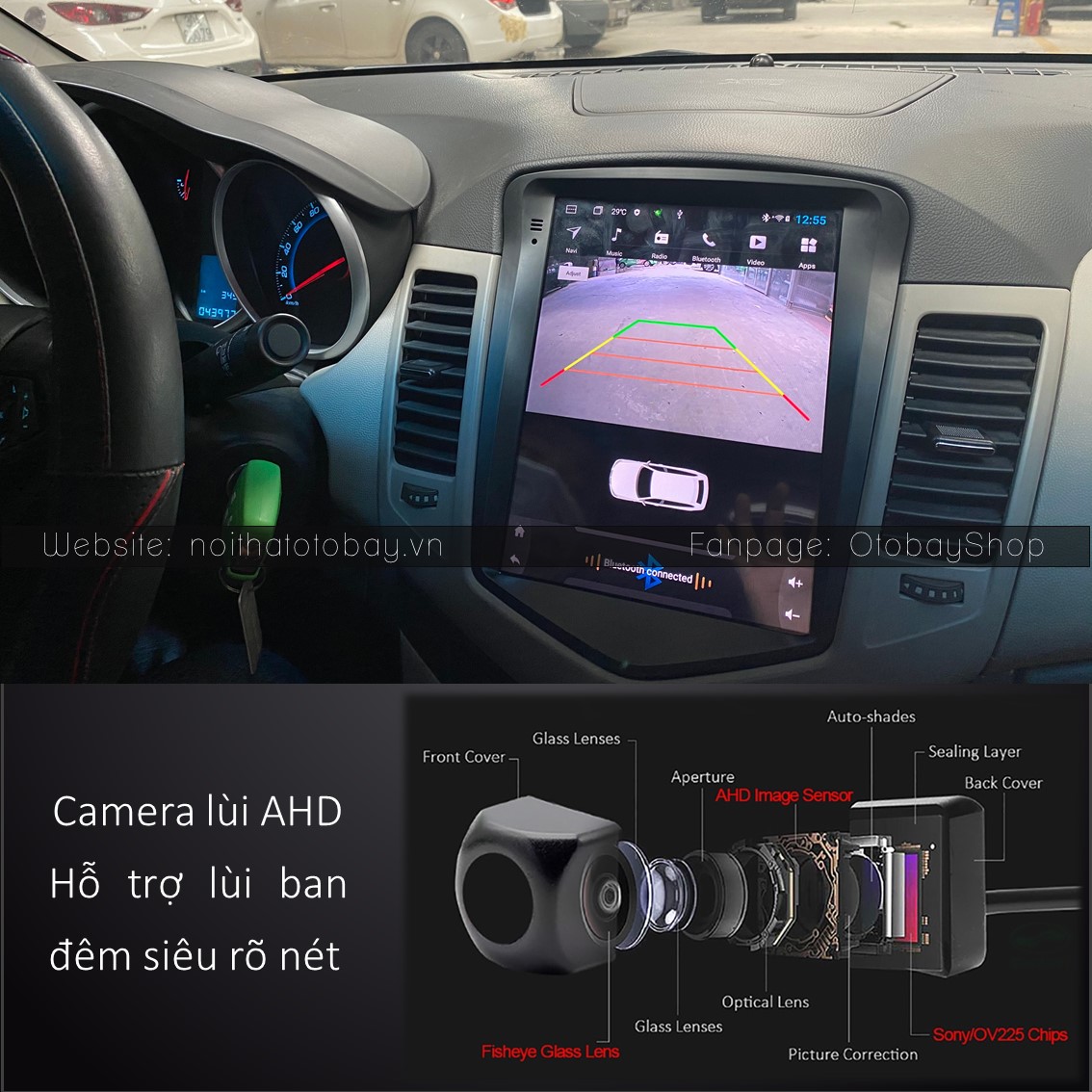 Màn Hình Tesla Toyota Camry 2015-2019 (12.1") 23 Tesla Morcar ket noi camera lui